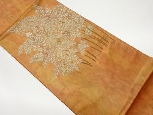 相良刺繍金彩竹模様袋帯